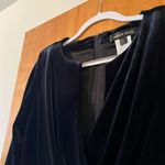 Tadashi Shoji Black Velvet Blazer Jacket Designer Full Back Zipper Party Large Photo 11