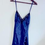 Frederick's of Hollywood Vintage Frederick’s of Hollywood Lace Trim Chemisier – Sapphire & Black, XL Photo 3