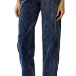 BDG  High Rise Baggy Blue Distressed Corduroy Size 30 Photo 0