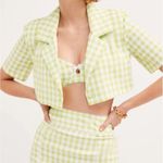 For Love & Lemons Maureen Blazer. Size: XS. NWT. Color: Green and White. Photo 0