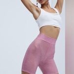 For Love & Lemons NWT  Kiara Mesh Rhinestone Pink Biker Shorts Size Large Photo 0