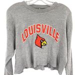 University of Louisville Cardinals Women’s Waffle Knit Thermal Crop Top Gray Size L Photo 6