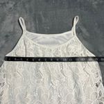 Women's Sleeveless Lace Mini Dress with Fringe Hem Size XXS Boho Bridal Grad White Photo 4