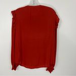 Scotch & Soda  Flutter Long Sleeve Burnt Orange Rust Blouse Size Small Photo 6