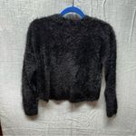 Search for Sanity Fuzzy Eyelash Knit Cropped Sweater Small Black Cozy Clubwear Photo 1