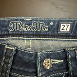 Miss Me Bedazzled Thick Stitch Skinny Jeans Women's 27 Dark Wash Embroidered Photo 12