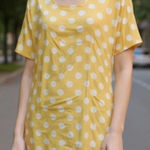 Vintage Habits Yellow & White Polka Dot Shift Dress (18) Yellow Photo 0