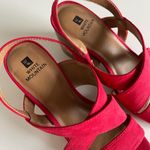 White Mountain  Red Suede Heeled Sandals Size 7.5 Photo 3