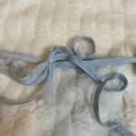 Lucy Paris  Baby Blue Eyelet Tie Neck Square‎ Large Cropped Top Photo 2