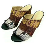 Gibson Latimer  Snakeskin multicolor Leather mule block heels Sz‎ 7 Photo 0