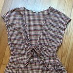 Madewell Tie Front Cutout Gingham Cotton Romper Size 8 Photo 3