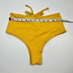 Solid & Striped Golden Yellow High Waisted/Leg Bow Cutout Swim Bikini Bottoms S Photo 3