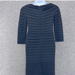 Tadashi Shoji Tadashi‎ Collection Womans Dress Size M Black Beaded Detail Pleated Bodycon Photo 2