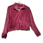Victoria's Secret  On Point Pink Velvet Zip Up Jacket Sweatshirt Size Medium Photo 0