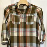 Anthropologie  Pilcro Size‎ Medium Plaid Side-Slit Maxi Tunic Duster Button Down Photo 1