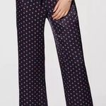 Loft Ann Taylor  Geo Fluid Drawstring Pants Navy Blue Satin Women’s 2 Photo 0