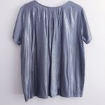 Anthropologie Anthroplogie Velvet By Spencer Graham Silver Shine Lightweight Blouse Photo 4