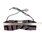 Roxy Sun Runner 3 Strap Black Multi Bandeau Bikini Top Medium Photo 4