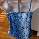 Blue animal Snake Print one piece swimsuit, size M bohemian summer vacation Size M Photo 1