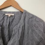 Skies Are Blue  STITCH FIX Blue White Striped 3/4 Sleeve Rayon Button Down Small Photo 1