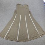 Socapri Silk Tank Dress Womens L Tan White Knit Sleeveless Flowy Italy New Tan Size L Photo 14