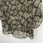 PJK Patterson J Kincaid Brown Snake Print Button Up Shirt Leather Trim Size M Size M Photo 8