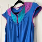 Vanity Fair  - Vintage - Blue & Teal - Woman’s Buttoned Robe/Gown - Size Small Photo 2