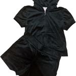 Juicy Couture NWT Velour Bling Sweatshirt Hoodie & Shorts Set black Size Large Photo 1
