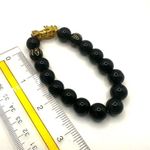Gold tone dragon Feng shui lucky bracelet Black Photo 3