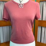Aerie  Dusty Rose Short Sleeve crop cut back Tee Photo 0
