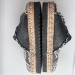 Free People Size 6 Black Leather Animal Print Platform Sandals Photo 6