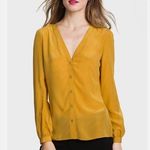 Tory Burch  Jayden Silk Blouse Size 4 Golden Rod Photo 0