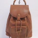 Gucci Brown Leather Backpack with Bamboo Photo 0