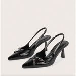 Steve Madden Black Buckle Kitten Heels Photo 1