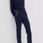 Gap TALL  Navy Ponte Knit High Rise Knit Sailor Waist Trouser Pant 4T New Photo 0