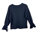 ZARA  Trafaluc Black Terry Cloth Long Bell Sleeve Round Neck Pullover Top Size S Photo 1