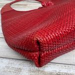 Paolo Masi Y2K Purse Hobo Bag Red Leather Woven Flower Boho Hippie Festival Photo 7