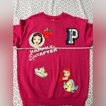 Disney Pink 100 Princess Graphic Sweatshirt (Size XS) Photo 7