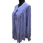 Free People Floral Outlined Flowy Lavender Button Front Shirt Size XS Photo 1