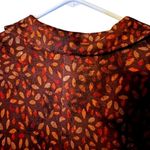 Free People Shayla Brown Boho Wrap Maxi Dress Floral Long Sleeve Thigh Slit Photo 6