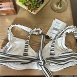Vitamin A  Demi Underwire Bikini Swim Top Striped White Black $125 NWT Size Small Photo 4