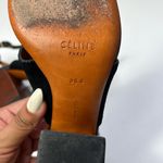 CELINE Crosta Black Calf 35.5 T Strap Sandals Original Photo 6