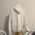 No Boundaries  Light Gray Hoodie with Dark Green Print Photo 2