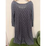 Garnet Hill Womens Garret Hill Cotton Eyelet Long Sleeve Dress Gray  Size 6 Semi Formal Photo 3