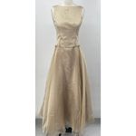 Vintage 90s Evening Gown Full Skirt Iridescent Organza High Neck Metallic Gold Size XS Photo 1
