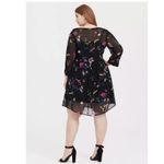 Torrid  Black Colorful Floral Chiffon Shirt‎ Dress Size 1X Photo 2