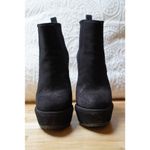 Prada Platform Black Suede Pull On Block Heel Booties Size EU 36 Photo 2