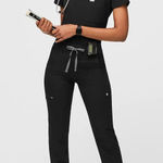 FIGS  High Waisted Yola Skinny Scrub Pants size L black Photo 0