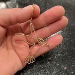 Bella and Jack Solid Brass Gold Humming Bird Drop Earrings Photo 2