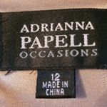 Adrianna Papell OCCASION CHAMPAGNE SHUTTER PLEATED BEADED SHORT CAP SLEEVE DRESS Photo 6